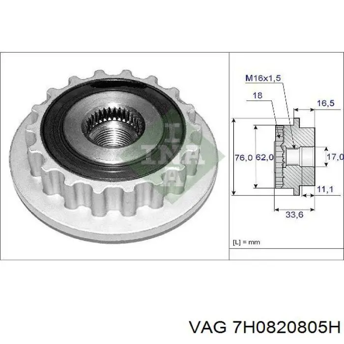 7H0820805H VAG Sprężarka klimatyzacji