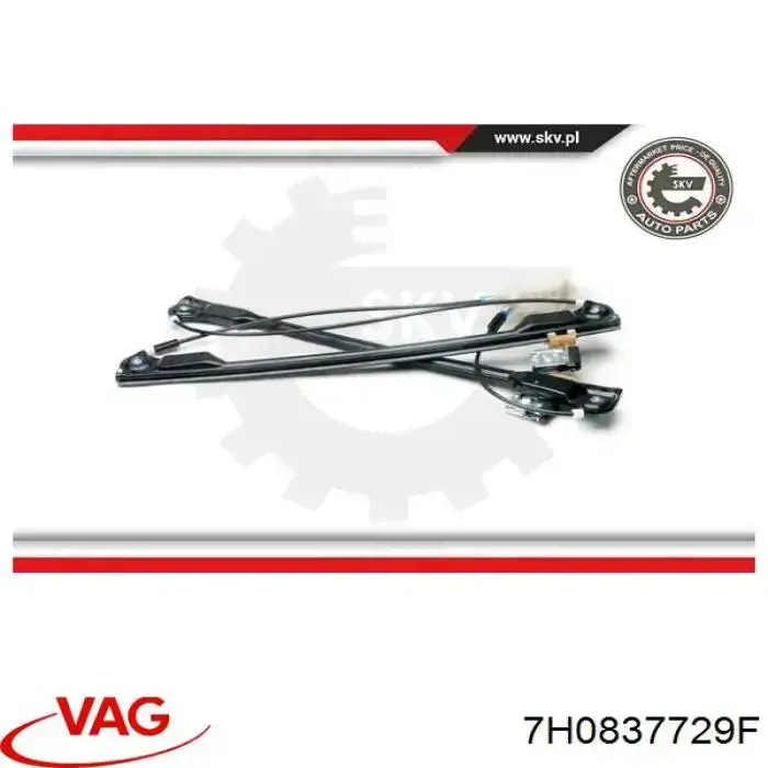 Mechanizm podnoszenia szyby drzwi przednich lewych VAG 7H0837729F cena, od 382,69 USD