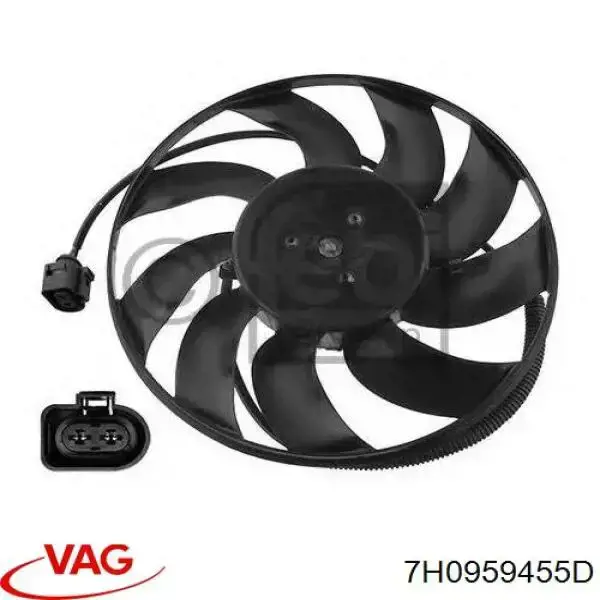 7H0959455D VAG Wentylator elektryczny układu chłodzenia kompletny (silnik+wirnik)