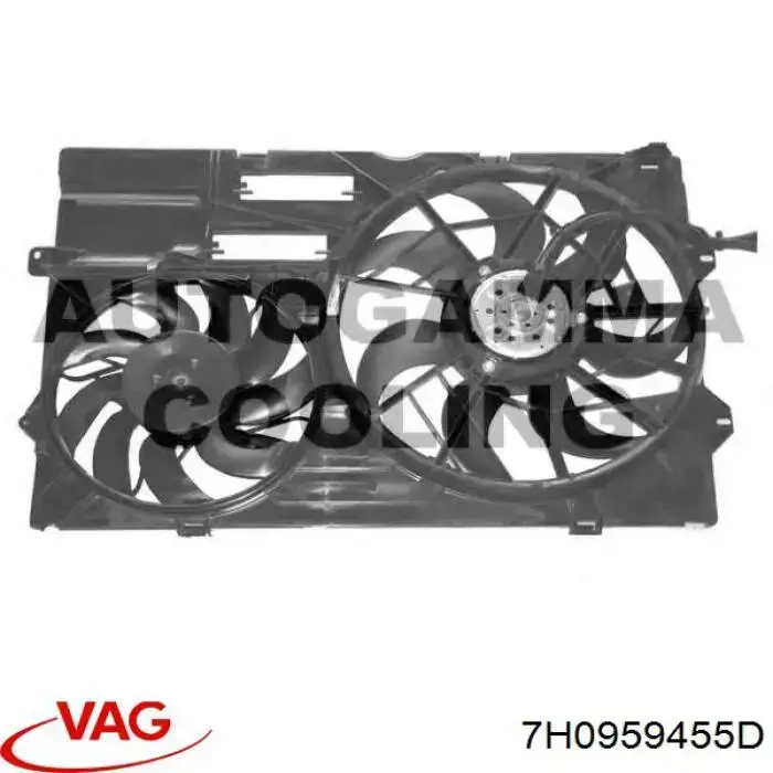 Wentylator elektryczny układu chłodzenia kompletny (silnik+wirnik) VAG 7H0959455D cena, od 84,12 USD