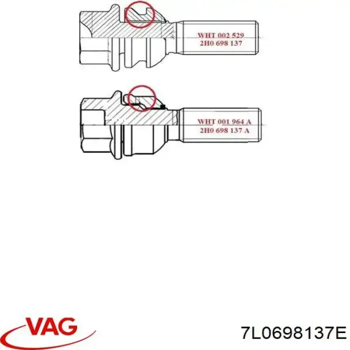 7L0698137E VAG Śruba koła