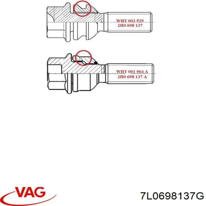 Do koszyka 7L0698137G VAG Śruba koła