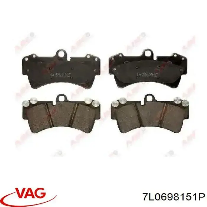 Klocki hamulcowe przednie tarczowe VAG 7L0698151P cena, od 27,81 USD