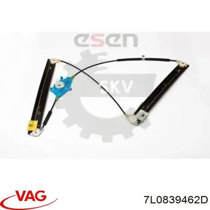 7L0839462D VAG Mechanizm podnoszenia szyby drzwi tylnych prawych