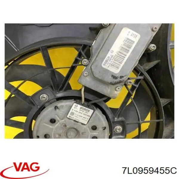 Wentylator elektryczny układu chłodzenia, kompletny (silnik+wirnik) lewy VAG 7L0959455C cena, od 109,25 USD