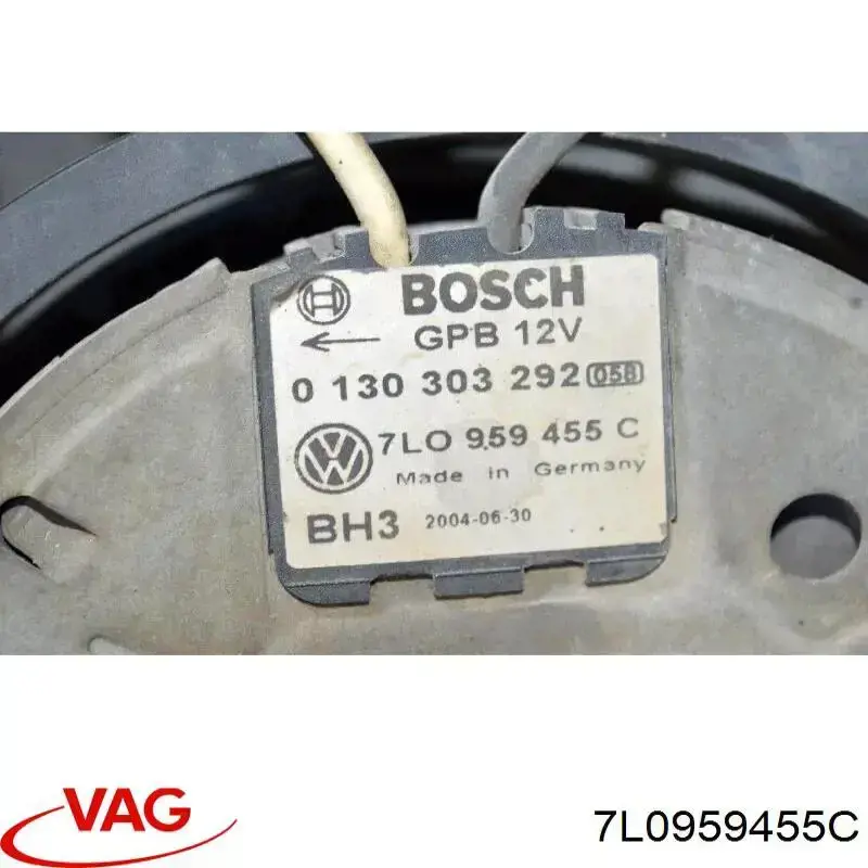 Do koszyka 7L0959455C VAG Wentylator elektryczny układu chłodzenia, kompletny (silnik+wirnik) lewy