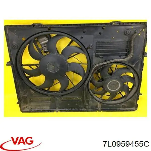 Do koszyka 7L0959455C VAG Wentylator elektryczny układu chłodzenia, kompletny (silnik+wirnik) lewy