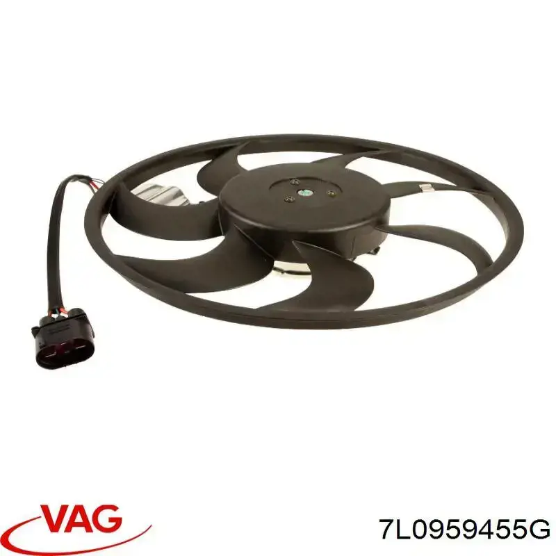 7L0959455G VAG Wentylator elektryczny układu chłodzenia, kompletny (silnik+wirnik) prawy