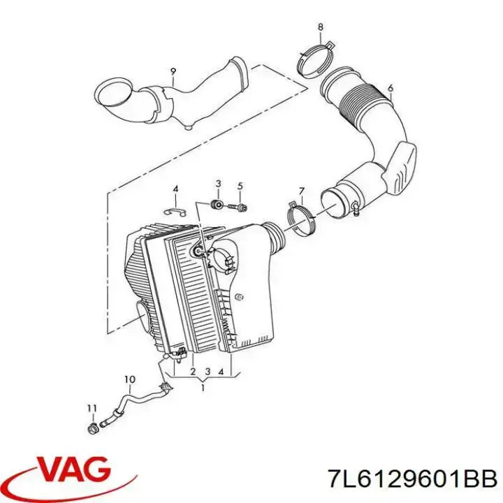 7L6129601BB VAG Obudowa filtra powietrza