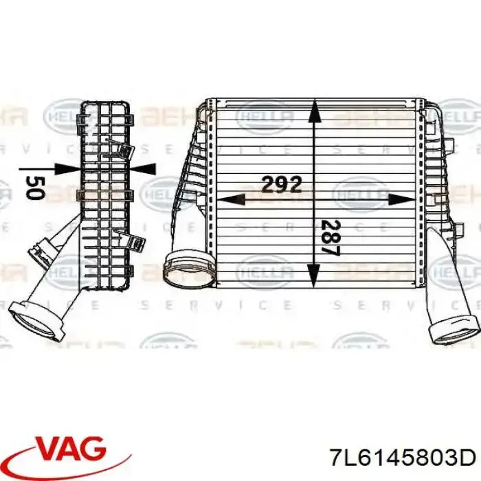 Do koszyka 7L6145803D VAG Chłodnica intercoolera