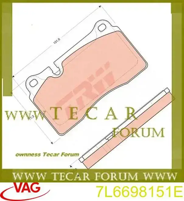 7L6698151E VAG Klocki hamulcowe przednie tarczowe