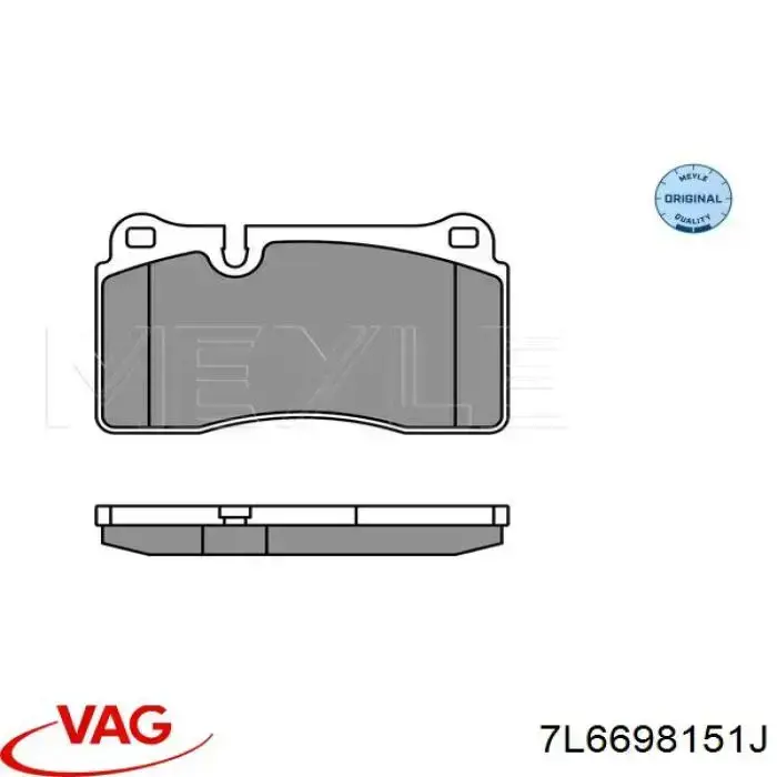 7L6698151J VAG Klocki hamulcowe przednie tarczowe