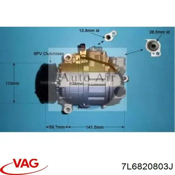 7L6820803J VAG Sprężarka klimatyzacji