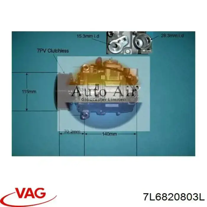 Sprężarka klimatyzacji VAG 7L6820803L cena, od 276,32 USD