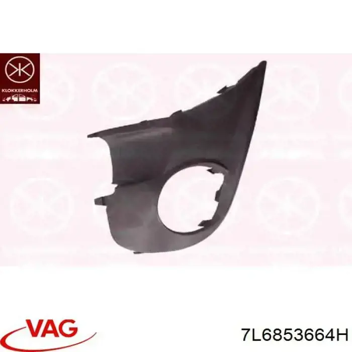 Zaślepka (kratka) lamp przeciwmgielnych zderzaka przedniego prawa VAG 7L6853664H cena, od 14,83 USD