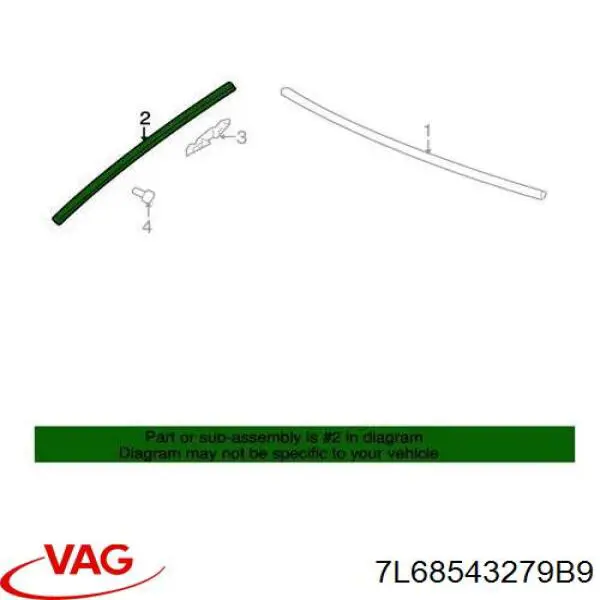 7L68543279B9 VAG Listwa ochronna szyby przedniej lewa