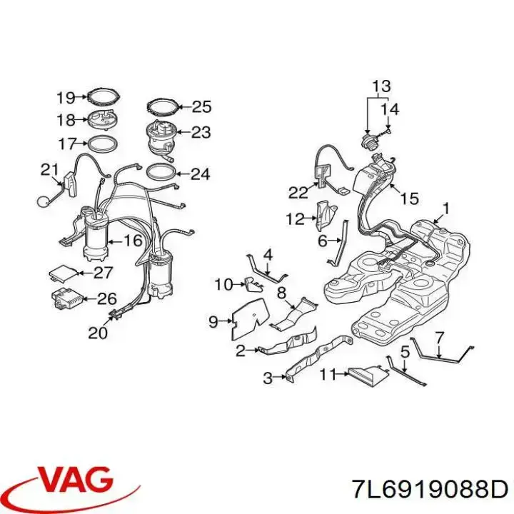 7L6919088D VAG Moduł pompy paliwowej z czujnikiem poziomu paliwa