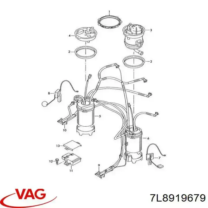 Do koszyka 7L8919679 VAG Filtr paliwa