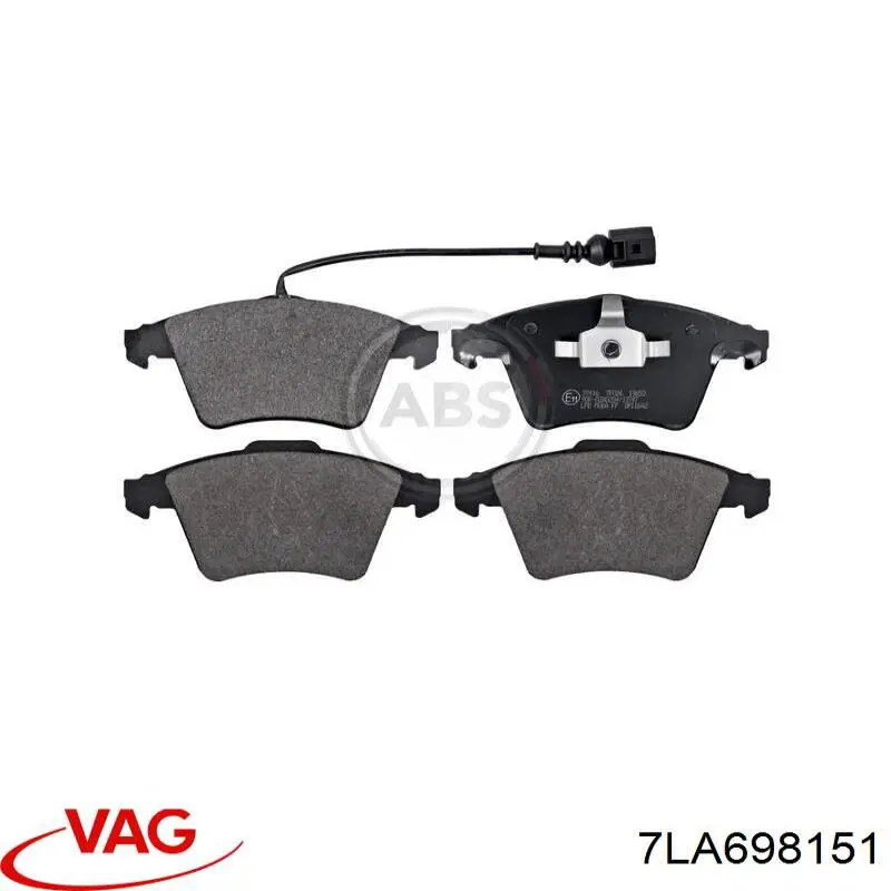 Klocki hamulcowe przednie tarczowe VAG 7LA698151 cena, od 45,09 USD