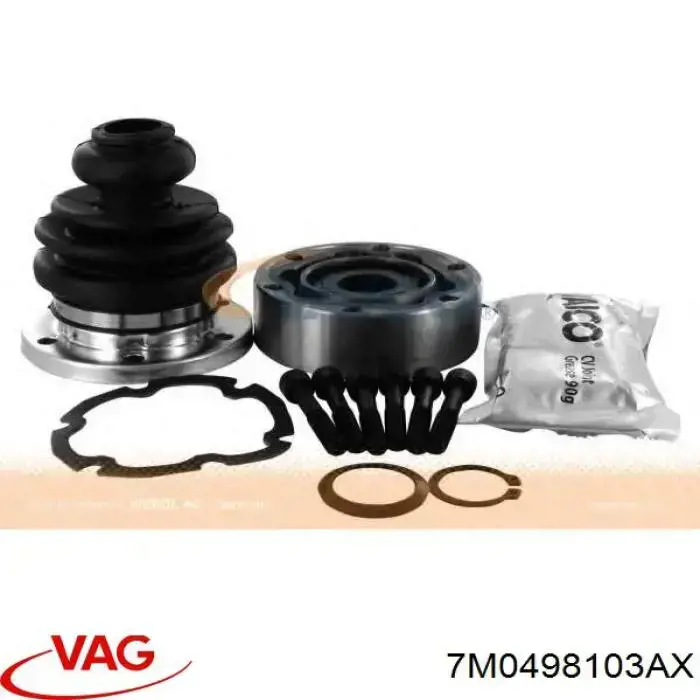 Przegub homokinetyczny przedni wewnętrzny VAG 7M0498103AX cena, od 46,27 USD