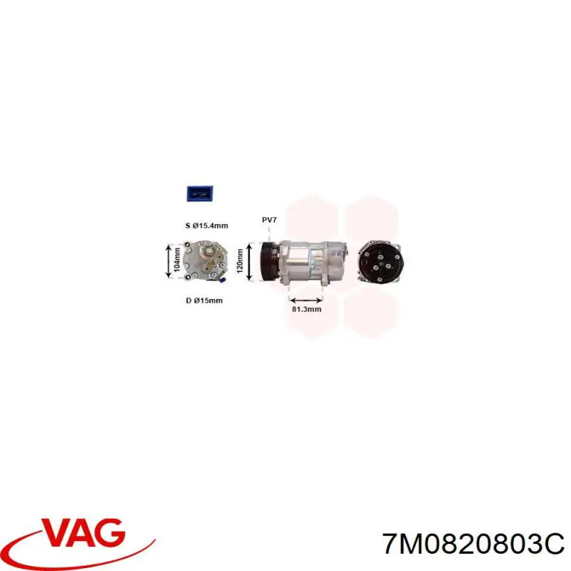 Do koszyka 7M0820803C VAG Sprężarka klimatyzacji