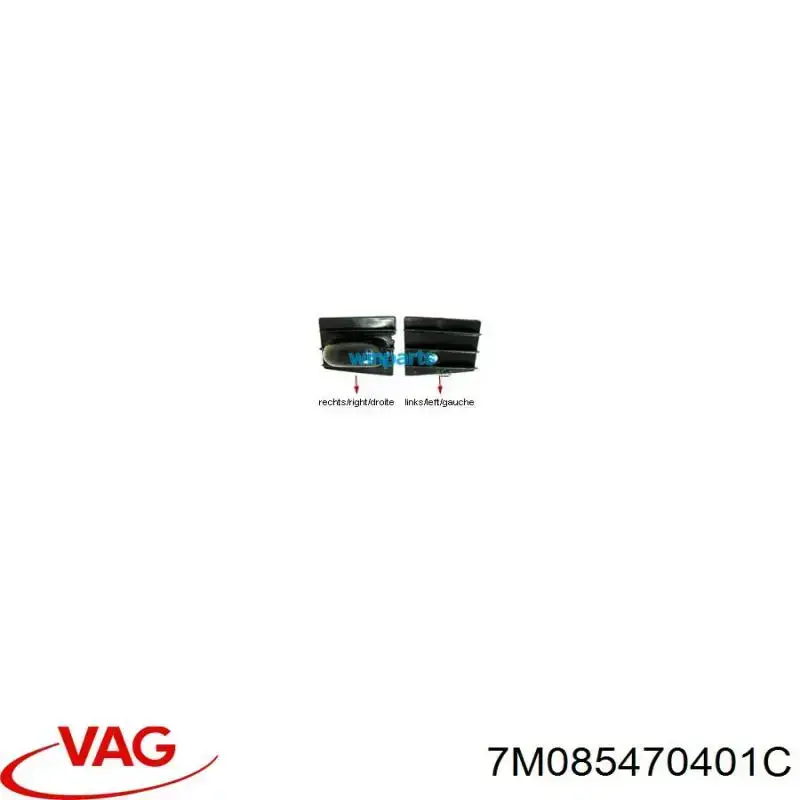 Do koszyka 7M085470401C VAG Zaślepka haku holowniczego zderzaka przednia