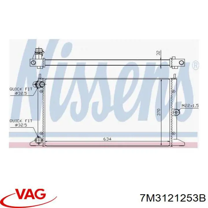 Chłodnica silnika 7M3121253B VAG