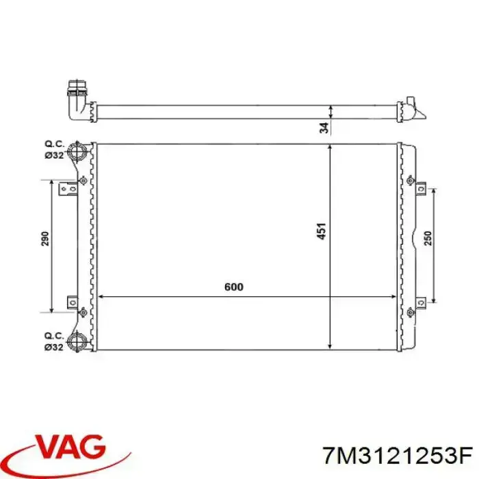 Do koszyka 7M3121253F VAG Chłodnica silnika