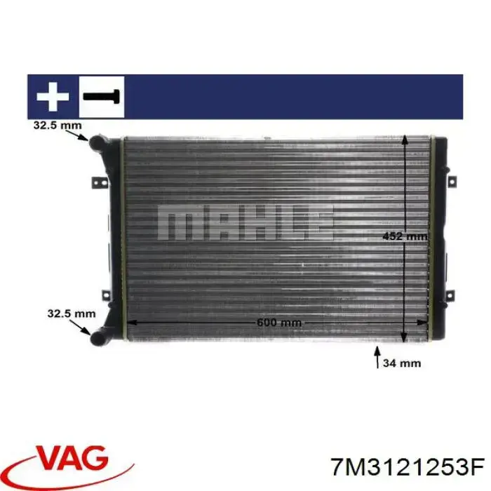 Do koszyka 7M3121253F VAG Chłodnica silnika