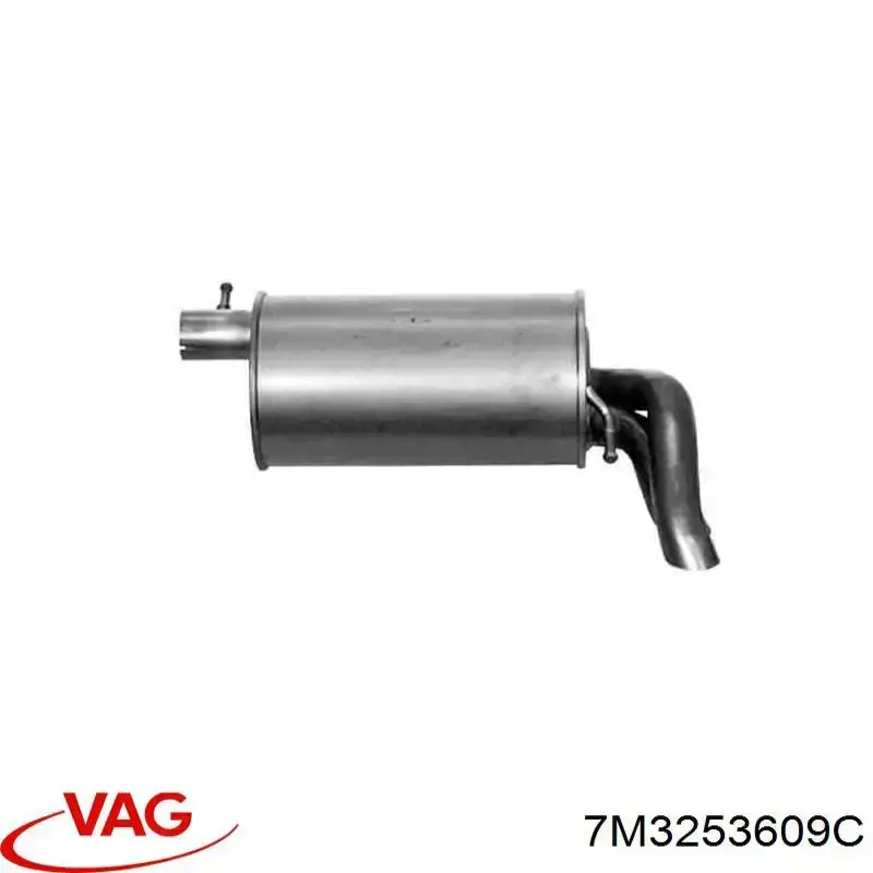 Do koszyka 7M3253609C VAG Tłumik, tylna część