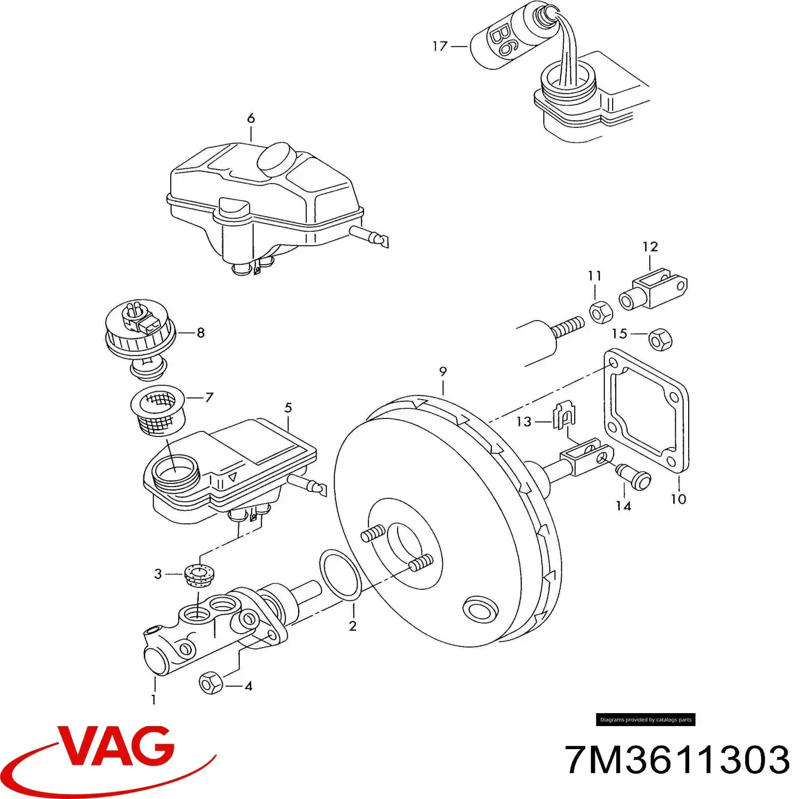  Zbiorniczek głównego cylindra hamulcowego (płynu hamulcowego) Volkswagen Sharan 1