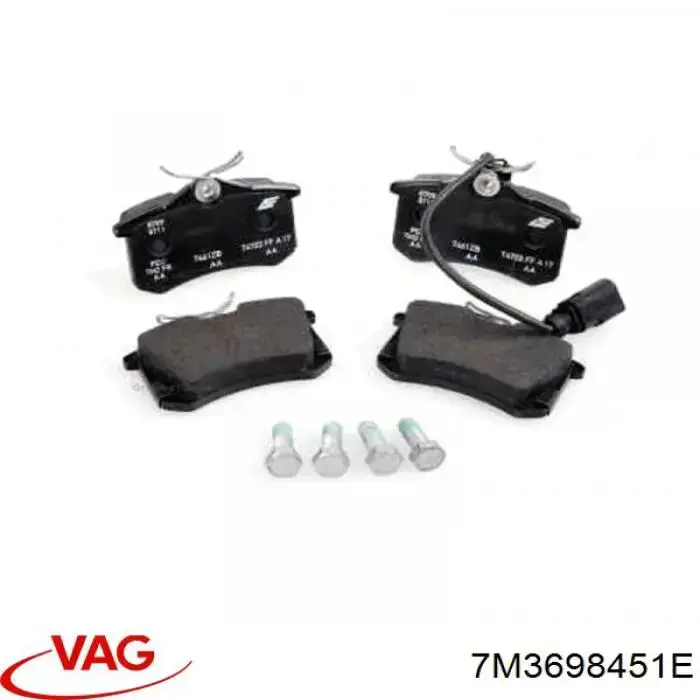 Okładziny (klocki) do hamulców tarczowych tylne 7M3698451E VAG