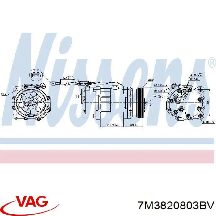 7M3820803BV VAG sprężarka klimatyzacji