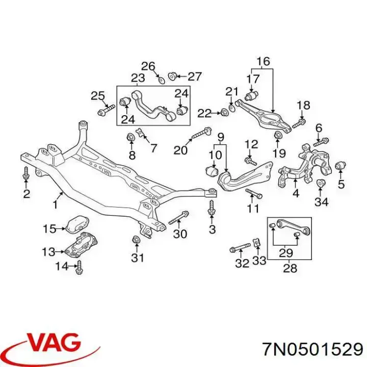 Drążek poprzeczny zawieszenia tylnego VAG 7N0501529 cena, od 33,76 USD