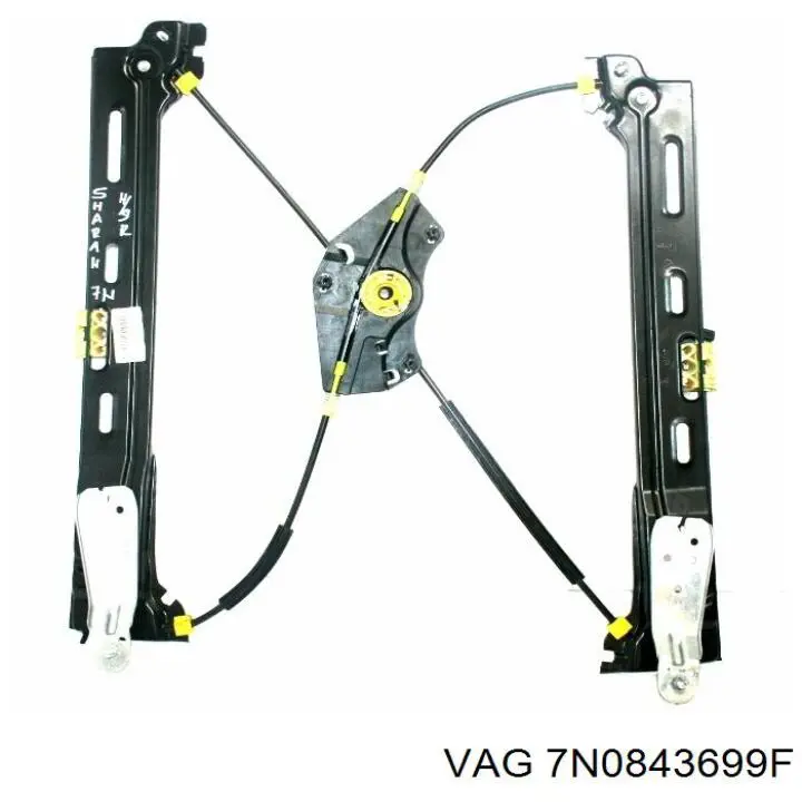 7N0843699F VAG Mechanizm podnoszenia szyby drzwi tylnych lewych
