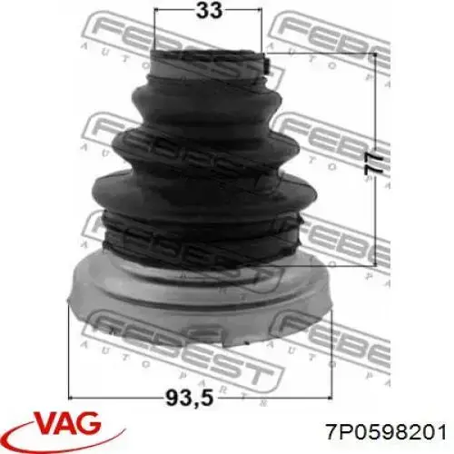 Osłona przegubu półosi tylnej zewnętrzna VAG 7P0598201 cena, od 89,43 USD