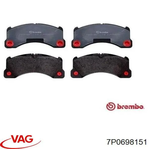 Klocki hamulcowe przednie tarczowe VAG 7P0698151 cena, od 38,78 USD