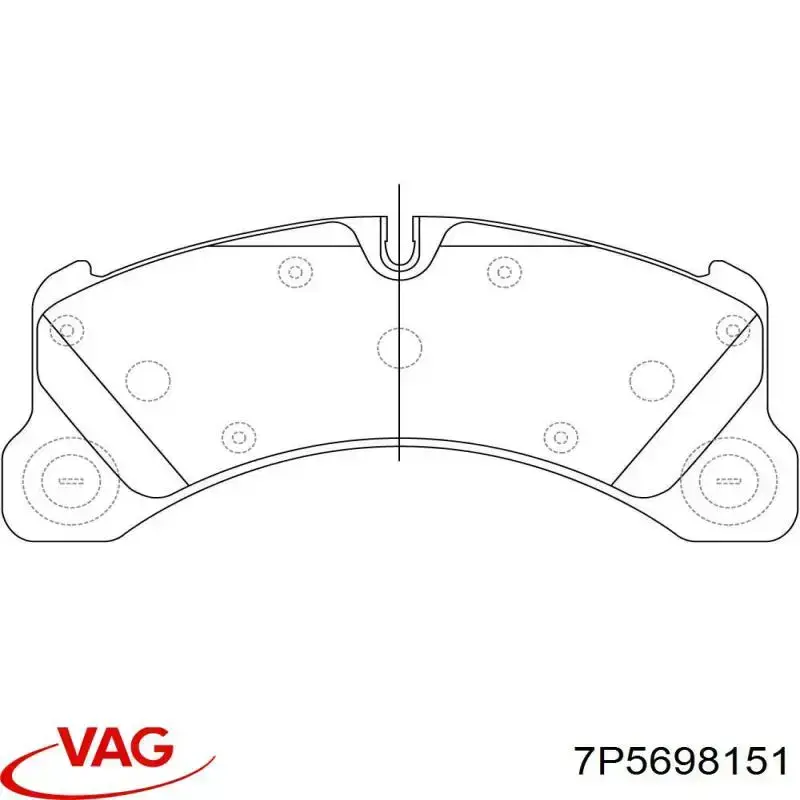 Klocki hamulcowe przednie tarczowe VAG 7P5698151 cena, od 59,74 USD