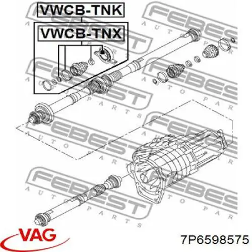 7P6598575 VAG Łożysko podwieszane wału Cardana