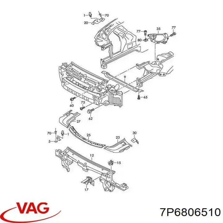 Wspornik (adapter) mocowania reflektora przedniego prawego VAG 7P6806510 cena, od 49,66 USD