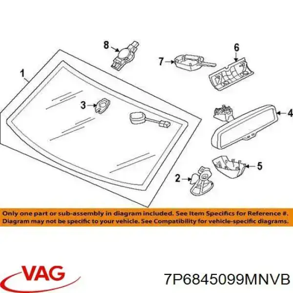 7P6845099MNVB VAG Szyba przednia