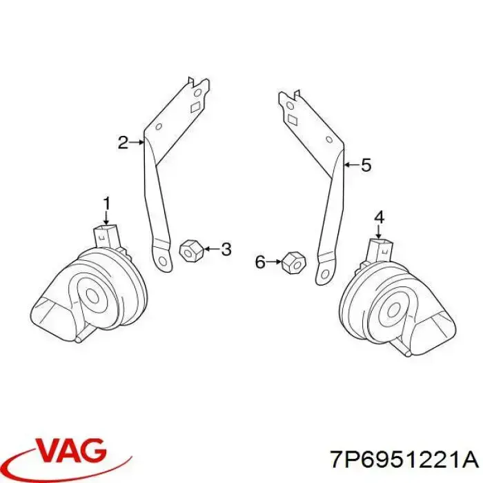 Sygnał dźwiękowy (klakson) VAG 7P6951221A
