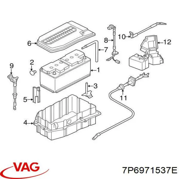 Przewód masowy akumulatora VAG 7P6971537E cena, od 117,29 USD