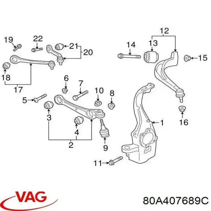 Sworzeń wahacza dolny VAG 80A407689B cena, od 35,97 USD
