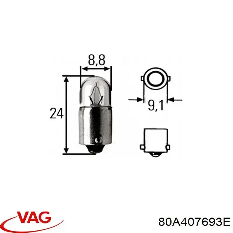 Wahacz zawieszenia przedniego dolny lewy VAG 80A407693H