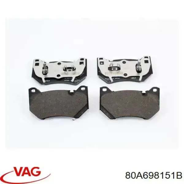Klocki hamulcowe przednie tarczowe VAG 80A698151B cena, od 47,10 USD
