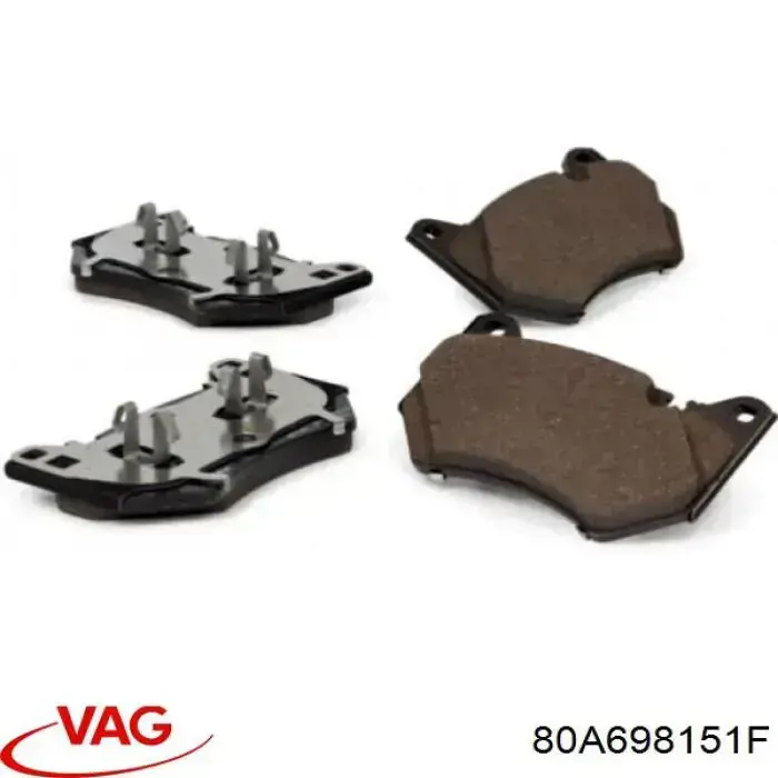 Klocki hamulcowe przednie tarczowe VAG 80A698151F cena, od 49,26 USD