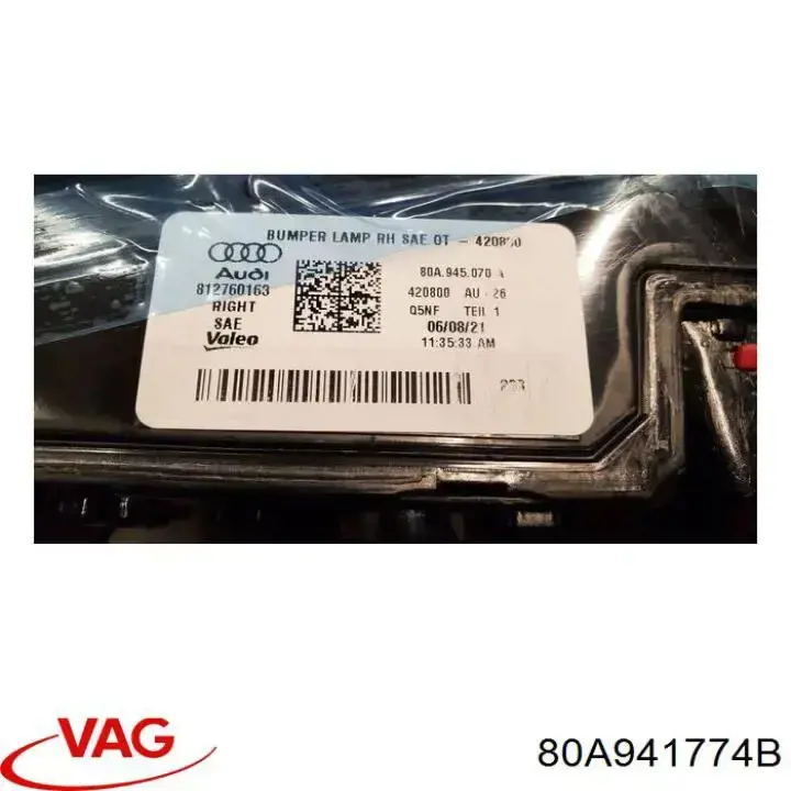 Reflektor prawy VAG 80A941774B cena, od 1455,14 USD