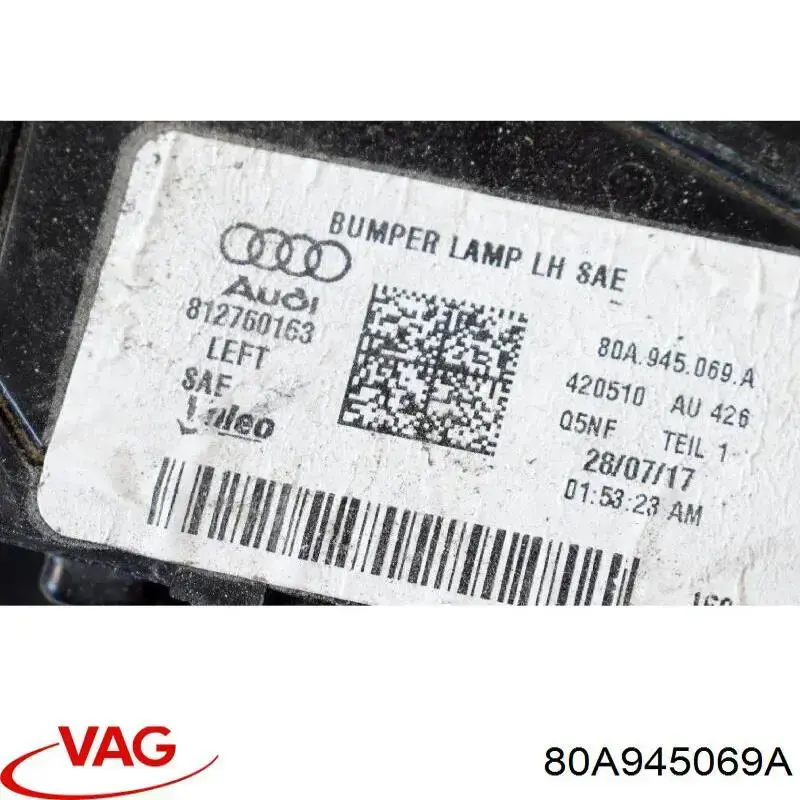 Do koszyka 80A945069A VAG Lampa zespolona zderzaka tylnego lewa