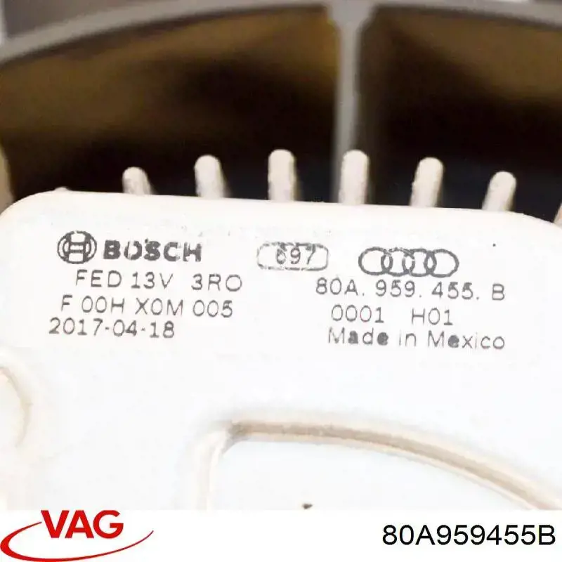 80A959455B VAG Wentylator elektryczny układu chłodzenia, kompletny (silnik+wirnik) prawy